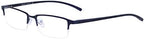 Blue Light Blocking Glasses for Men Vintage Half-Rim Rectangular Metal Eyewear Frame with Clear Transparent Lens UV400 with Case