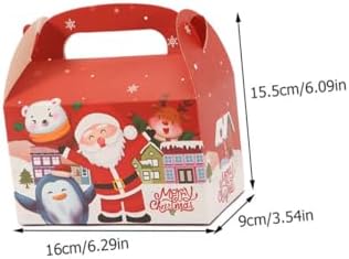 COSMEVIVI 20pcs Christmas Candy Wrapping Boxes Bags Set with Handles 4 Colors Bulk Party Favor Packaging for Holiday Treats and Baking