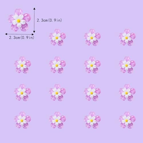 20 PCS Flower Cupcake Toppers Purple Flowers Cake DecorationsPicks Flower for Bridal Engagement Baby Shower Birthday PartyDecorations Supplies