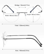 Frameless Reading Glasses Titanium Blue Light Blocking Round Superlight Metal Computer Readers Mens Womens