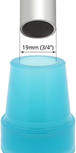 2 Pcs: 3/4" (19mm) Glow in The Dark Rubber Tips Ferrules for Walking Canes - Blue - by Lifeswonderful