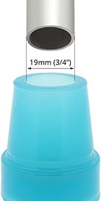 2 Pcs: 3/4" (19mm) Glow in The Dark Rubber Tips Ferrules for Walking Canes - Blue - by Lifeswonderful