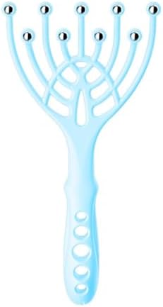 Scalp Massager, Handheld SPA Head Massager, 9-Prong Hair Care Massager, Deep Pressure Relief for Stress, Nice Gift for Parents, Blue