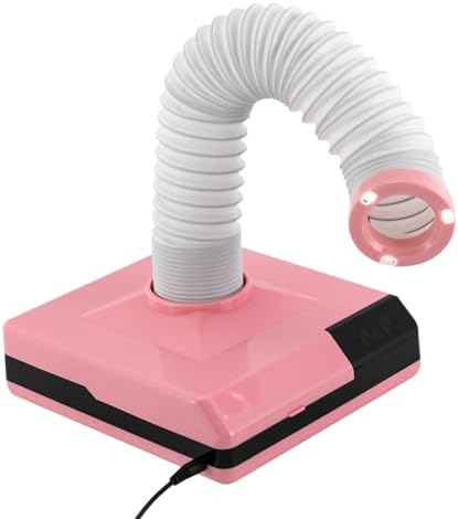 Nail Dust Collector, 60W 2 in 1 Powerful Mini Desktop Vacuum Cleaner, Dental Polishing Dust Collector, Dust Suction Machine with Large Caliber Vacuum Cleaner Hose for Dental Lab Nail Salon (Pink)