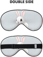 Cute White Rabbit Print Unisex Sleeping Eye Mask,Soft Comfortable Light-Blocking Eye Mask