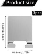 Stainless Steel Adhesive Razor Holder for Shower, 3-Pack, No-Drill Waterproof Hooks, Rust-Resistant Shaver Storage for Bathroom