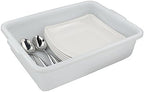 8 L White Small Bus Tub/Box, Small Rectangle Wash Basins, 4-Pack