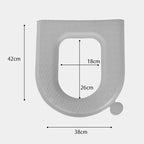Tyenaza Toilet Seat Cover Pad, Grey Cover Cushion with Handle Waterproof EVA Thickened Comfort Quick Dry Toilet Accessory for Bathroom