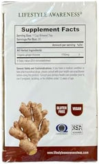 Lifestyle Awareness Teas, Caffeine Free Organic Ginger Root Tea, 20 Count (Pack of 1)