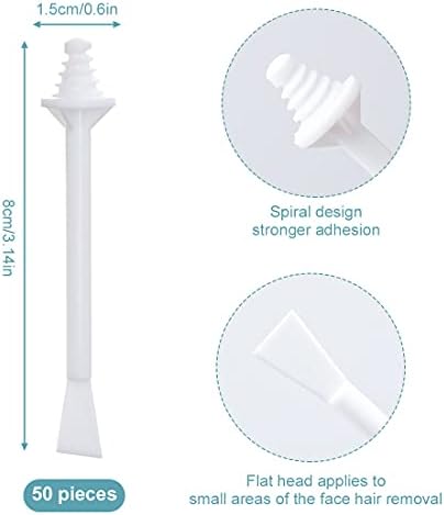 Plastic Wax Applicator Sticks and Disposable Spatulas - 50 Pieces for Nostril Cleaning, Nose Hair Removal, and Waxing