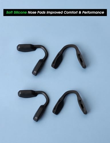Acefrog 4 Pieces Upgraded Nose Pads for Oakley Metalink OX8153, Bat Flip OX8183, Miter OX8154, Cogswell OX8157 Bevel, Activate Eyeglasses Push-in Nose Piece Replacement, Anti-Slip, Repair Kits
