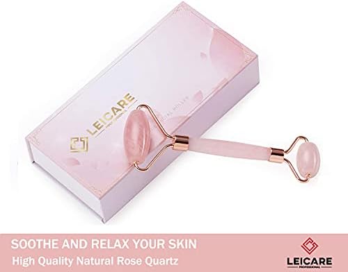 Jade Roller for Face - Rose Quartz Face Roller Skin Care - Stone Facial Roller, Face Massager for Women, Relieve Stress, Remove Wrinkles Eye Puffiness