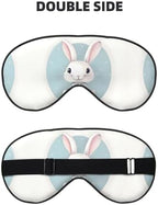 Cute White Rabbit Print Print Unisex Sleeping Eye Mask,Soft Comfortable Light-Blocking Eye Mask