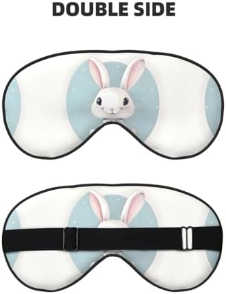Cute White Rabbit Print Print Unisex Sleeping Eye Mask,Soft Comfortable Light-Blocking Eye Mask