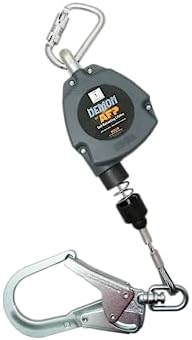 AFP Demon 11 FT Single Leg Self-Retracting Lifeline Cable Retractable | Steel Locking Pelican Rebar Hook | Safety Yoyo Fall Protection Arrest Limiter | Construction Industrial | OSHA & ANSI Rated SRL