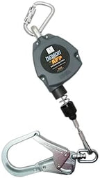 AFP Demon 11 FT Single Leg Self-Retracting Lifeline Cable Retractable | Steel Locking Pelican Rebar Hook | Safety Yoyo Fall Protection Arrest Limiter | Construction Industrial | OSHA & ANSI Rated SRL