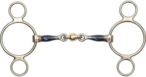 Shires Blue Sweet Iron Two Ring Gag with LOZ