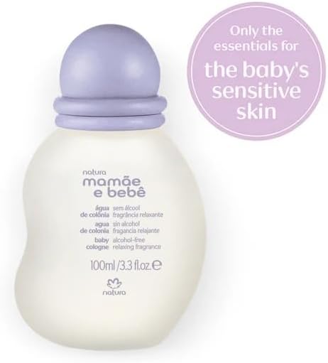Natura - Mamãe e Bebê Mom & Baby Cologne | Relaxing Fragrance Scent for Babies | Alcohol-Free, Hypoallergenic, Pediatrician Tested, Vegan & Safe Daily Use – 3.4 fl oz (100 ml)