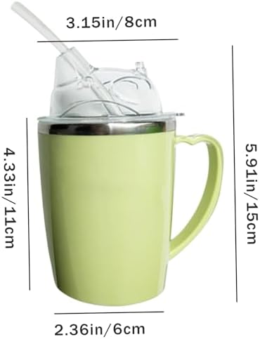 Dysphagia Cups, Beakers for Elderly, 350ml Spill Proof Adult Sippy Cup with Straw, 3-in-1 Stainless Steel Dysphagia Cups with Handle for Elderly Disabled Patient, Adult Sippy Cup
