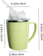 Dysphagia Cups, Beakers for Elderly, 350ml Spill Proof Adult Sippy Cup with Straw, 3-in-1 Stainless Steel Dysphagia Cups with Handle for Elderly Disabled Patient, Adult Sippy Cup