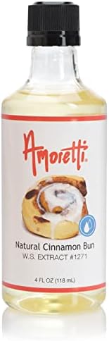 Amoretti - Natural Cinnamon Bun Extract Water Soluble 2 oz - Highly Concentrated & Perfect For Pastry, Savory, Brewing, and more, Preservative Free, Vegan, Kosher Pareve, Keto Friendly