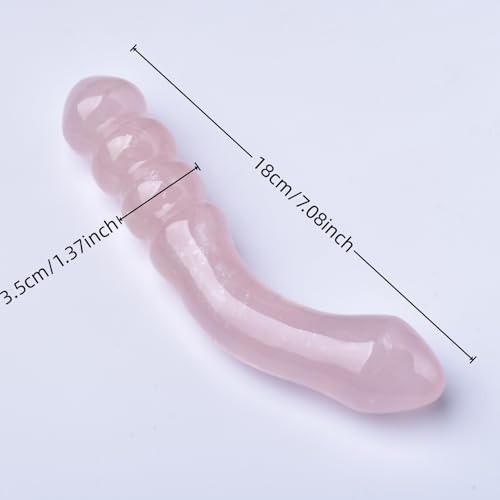 Natural Rose Quartz Crystal Healing Stone, Pink Yoni Wand, 7.08 x 1.37 Inch