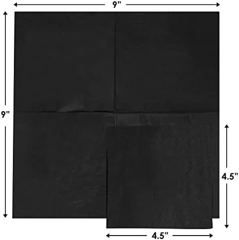 500 Pack Cocktail Napkins Paper - Quality 3-Ply Black Beverage Napkins - Restaurant, Event, Bar Napkins - Perfect Size Dessert Napkins - Party Napkins Bulk - Elegant Wedding Napkins Disposable