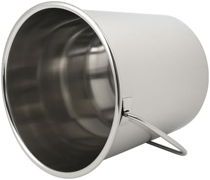 Grip Stainless Steel Bucket (5 Gallon)- Great for Pets, Cleaning, Food Prep - Hang on Fences, Cages, Kennels - Home, Garage, Workshop