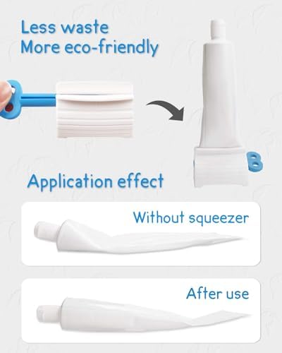 Toothpaste Squeezer, 6 Pcs Toothpaste Tube Squeezers, Multi-Purpose Toothpaste Dispenser, Rolling Toothpaste Holder Stand