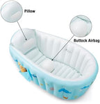 PandaEar Baby Inflatable Bathtub, Portable Travel Baby Infant Bath Tub Toddler Bathtub with Air Pump, Foldable Non-Slip Shower Basin Mini Air Swimming Pool for Newborn (Whale Blue)