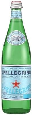 San Pellegrino Sparkling Natural Mineral Water – 750 mL (25.30 fl oz) Glass Bottles – 6 Pack – Premium Italian Carbonated Mineral Water