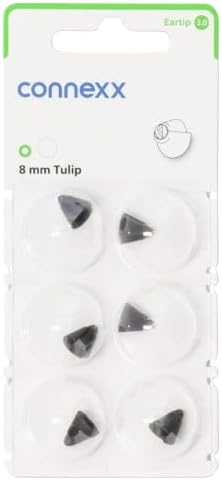 Connexx Eartip 3.0 Tulip – 8mm Hearing Aid Tips – Comfortable and Secure – 6 Pack