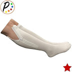 Presadee Original White 20-30 mmHg Firm Compression Leg Zipper Closed Toe Socks (3X-Large)