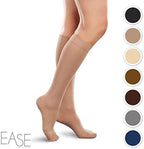 Ease Opaque Women's Knee High Support Stockings - Mild (15-20mmHg) Graduated Compression Nylons - Short and Long