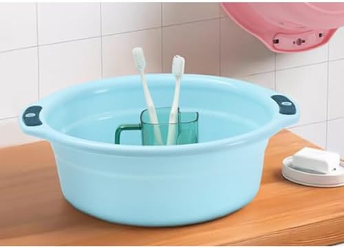 Zerodis Large Capacity Wash Basin with Anti Slip Thicken Plastic Easy to Carry Multi Functional Design for Home Dormitory (Medium)