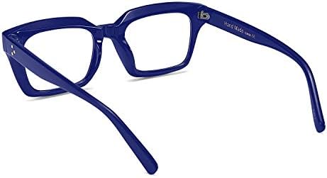 FEISEDY Retro Square Blue Light Blocking Reading Glasses Anti Glare Digital Eyestrain Reader B2479