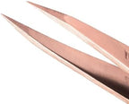Tweezerman Rose Gold Petite Point and Slant Tweezer Set with Travel Case - Eyebrows for Women and Men
