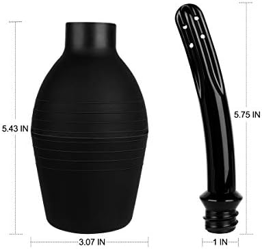 Enema Bulb Kit with Lube Anal Douche Superior Materials Douche for Men Women Made of Comfortable Material (Black)