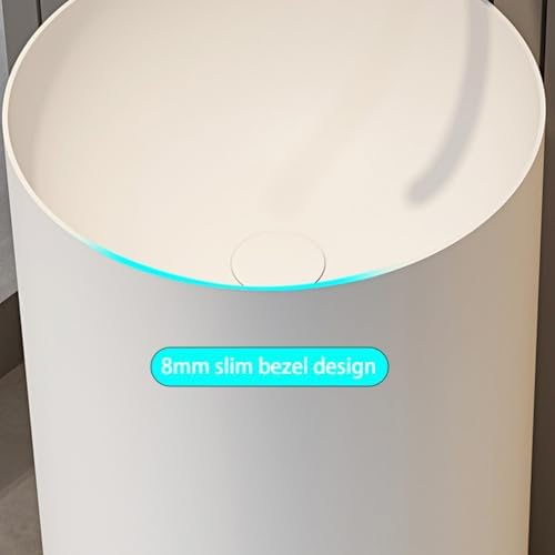 33.5In Bathroom Wash Basin Column Sink Bowl White Stone Vessel Sink Freestanding Sinks Large Wash Hand Basin Modern Round for Home Restaurant Hotel,White/a