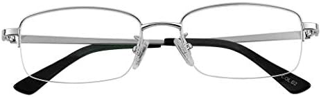Half Rim Reading Glasses Silver Colour Frame Readers Mens Womens Spectacles Eyewear