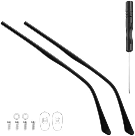1 Pair Eyeglass Repair Kit Universal Glasses Arm Replacement Frame Tightening Set with Screws & Screwdrivers Complete Eyewear Repair Parts for Legs, Hinges & Adjustments