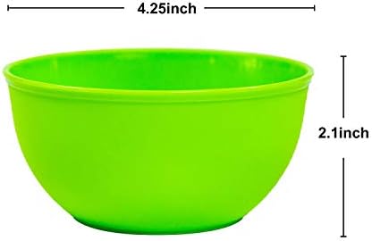 Youngever 9 Pack 10 Ounce Plastic Bowls, Kids Plastic Bowls, Set of 9 (9 Rainbow Colors)