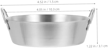 IMIKEYA Double Ear Snack Serving Bowl Stainless Steel Dipping Dish for Sauces Fruits Ice Cream Versatile Tableware for Kitchen Use