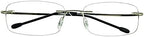 Stylish Rimless Frame Reading Glasses Black Silver Color