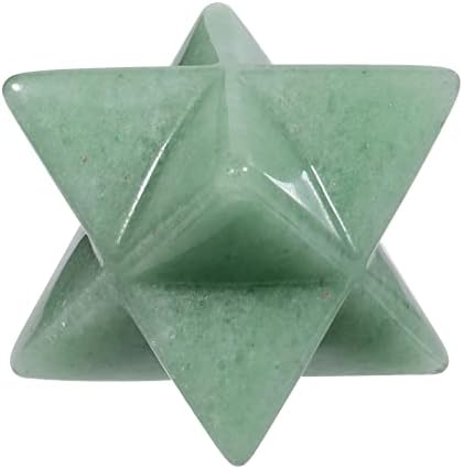 Natural Green Aventurine Merkaba Crystal Protection Sacred Meditation Energy Generator Healing Chakra Six-Pointed Star 1 Inch