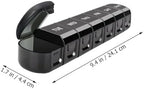 Didiseaon Weekly Medicine Organizer Portable Detachable 7-Compartment Pill Box Black Travel Case and Medication Storage