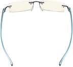 CessBlu Computer Reading Glasses for Men Women Blue Light Filter Anti Glare UV Ray Protection Rimless Reader Eyeglasses