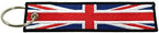 United Kingdom of Great Britain Union Jack Flag Key Chain, 100% Embroidered