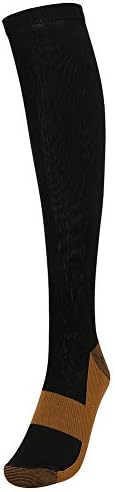 RiToEasysports 2 Pair Copper Infused Compression Socks, Sweat Wicking Breathable Fabric for Plantar Fasciitis Pain Relief, with Arch Support for , Foot and Leg Swelling