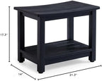 KaimuBench Heavy Duty HDPS Shower Bench Seat, Waterproof Shower Stool for Shaving Legs, Large Poly Lumber Bathroom Chair Seat with Ajustable Feet, Indoor/Outdoor Use, No Maintenance, Black